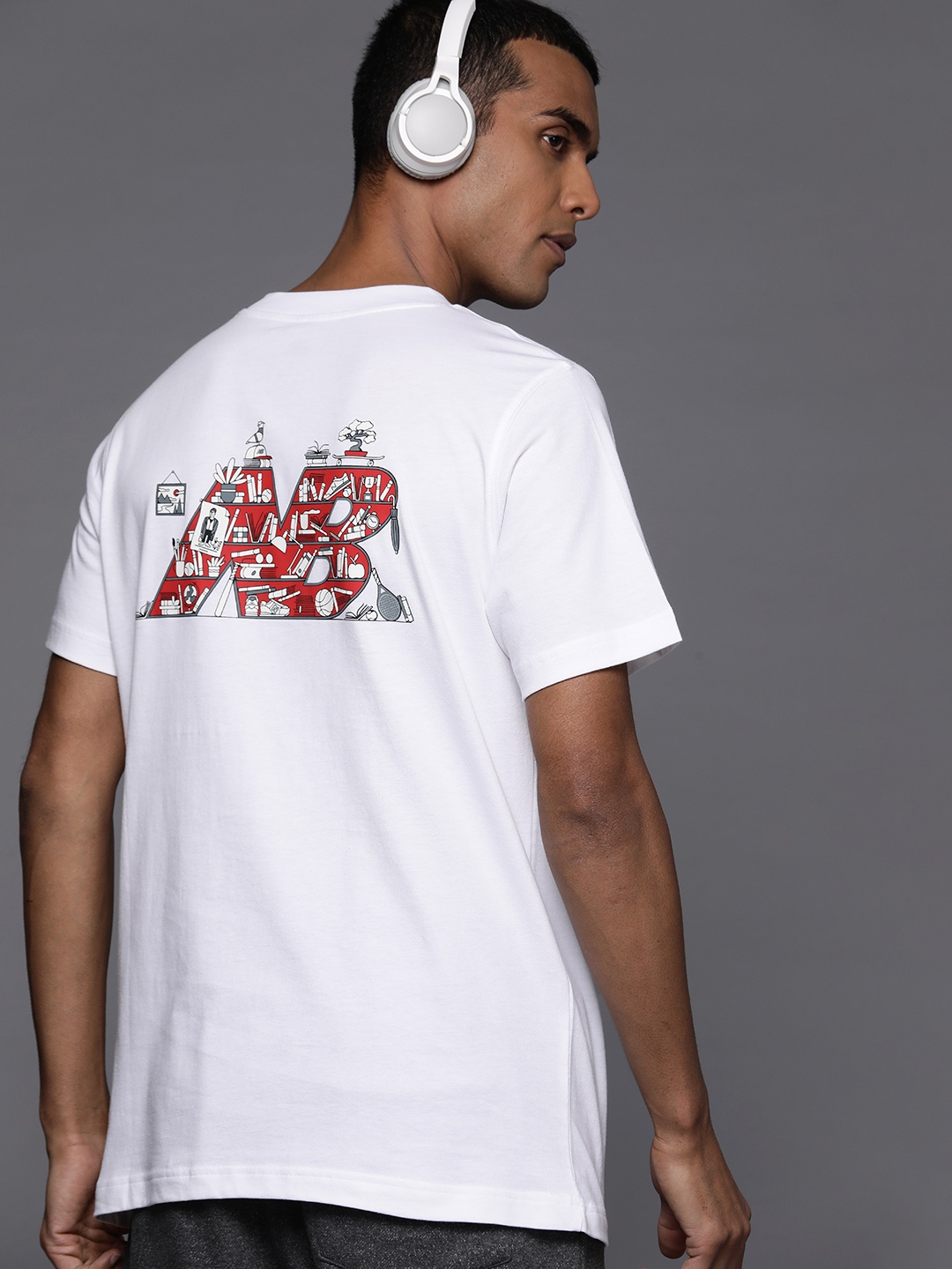 

New Balance Printed Pure Cotton Sports T-shirt, White