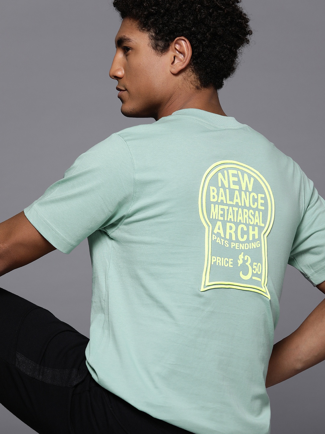 

New Balance Typography Printed Pure Cotton Sports T-shirt, Sea green