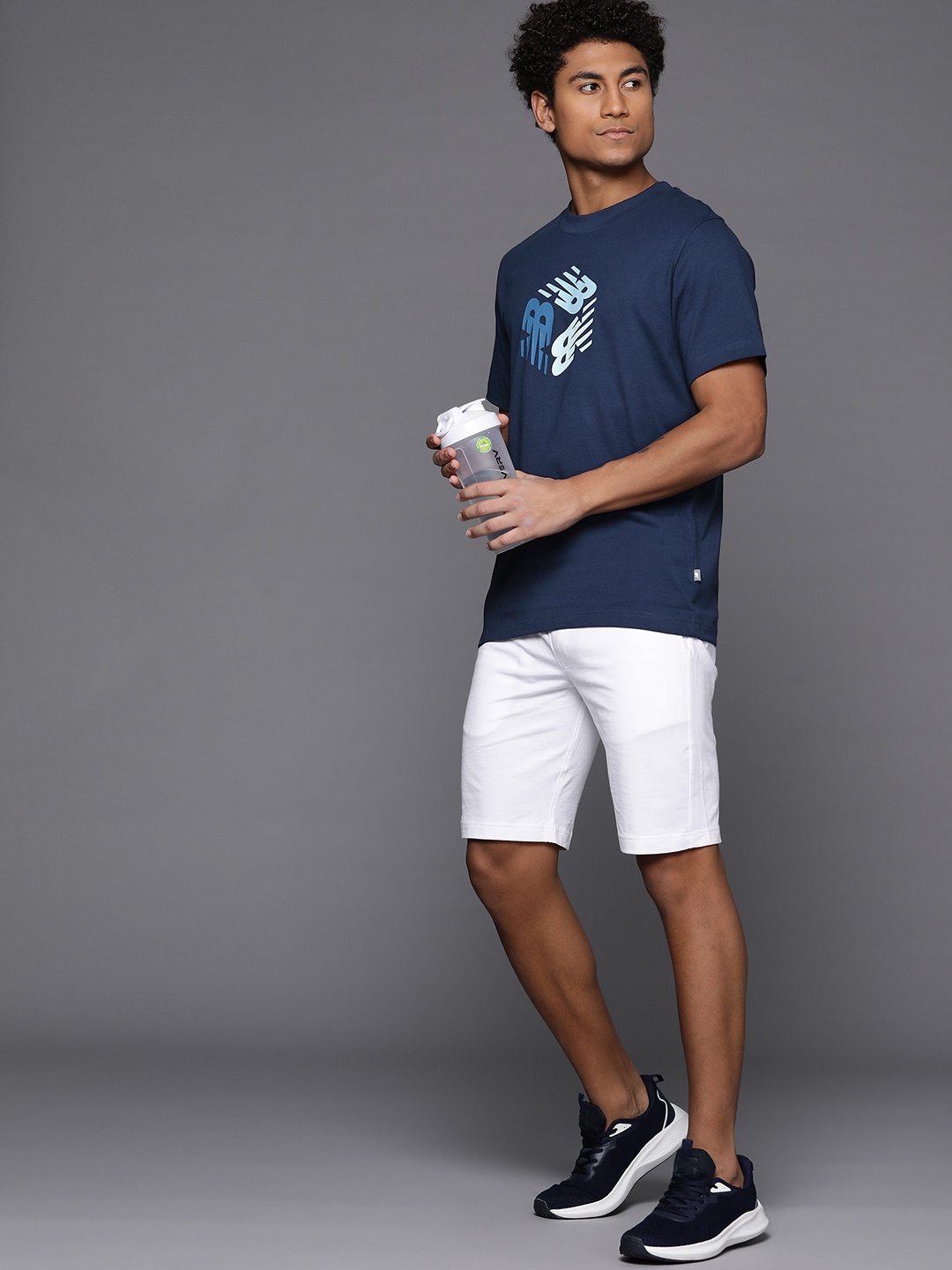 

New Balance Printed Pure Cotton T-shirt, Navy blue