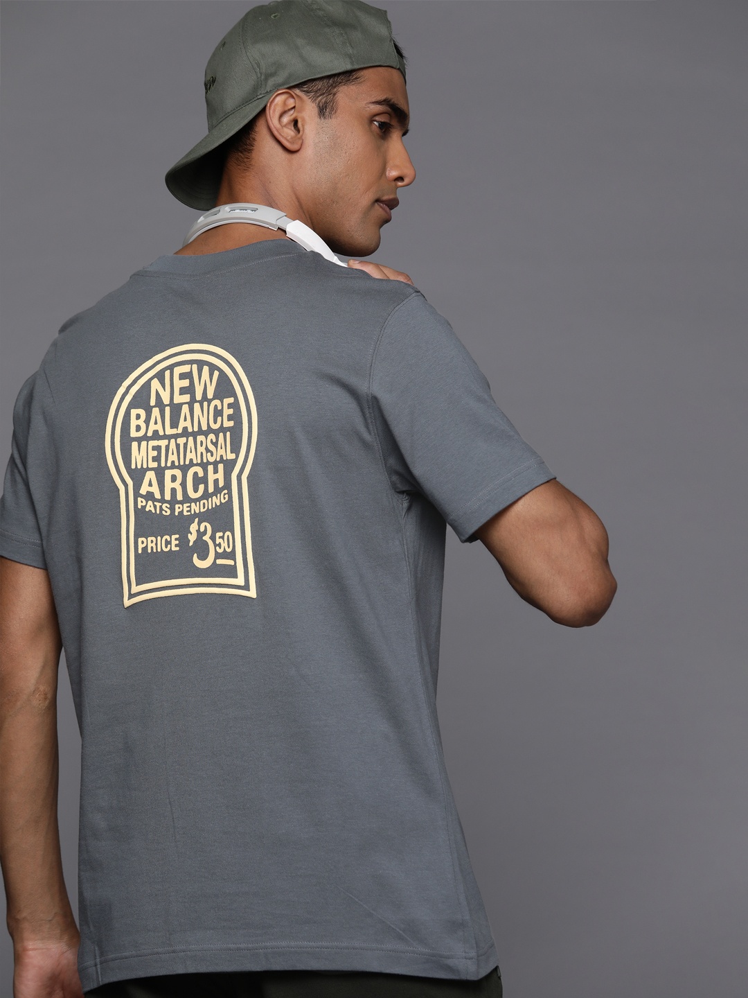 

New Balance Printed Pure Cotton T-shirt, Grey