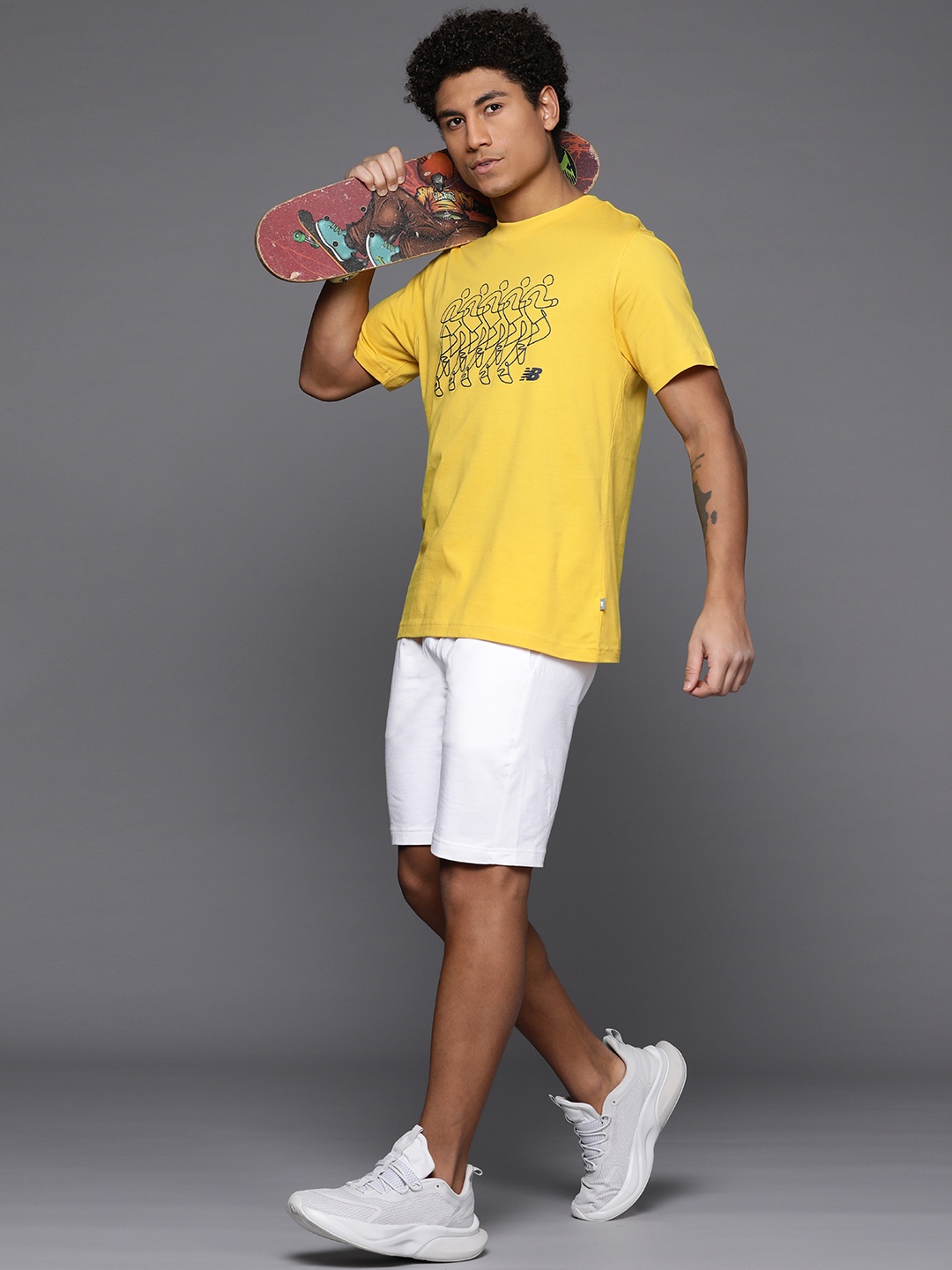 

New Balance Printed Pure Cotton T-shirt, Yellow