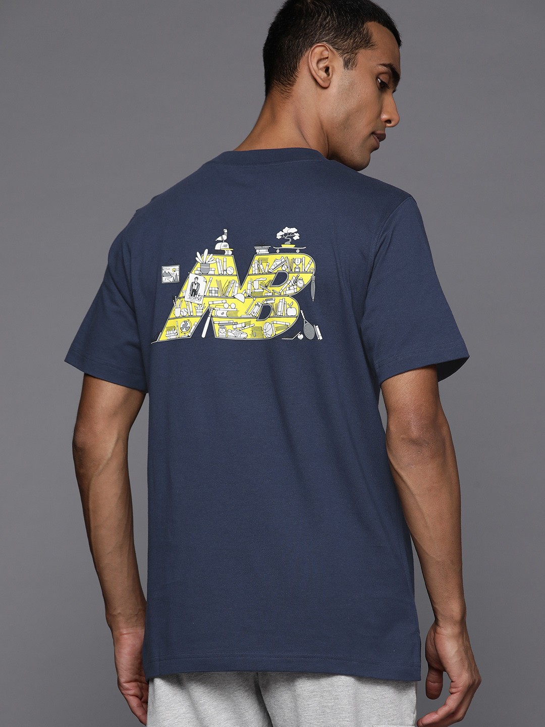

New Balance Printed Pure Cotton T-shirt, Navy blue