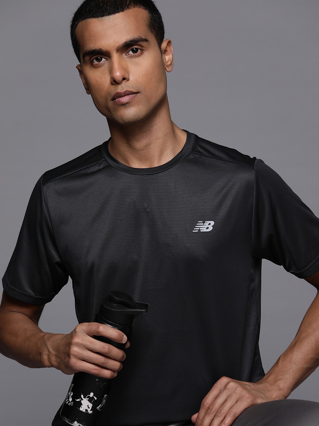 

New Balance Round Neck Sports T-shirt, Black