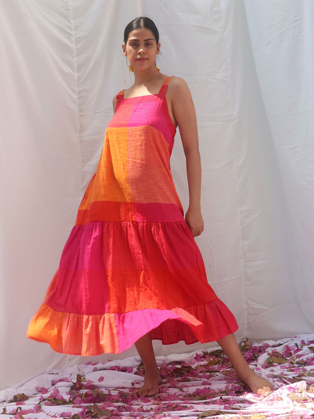 

Chidiyaa Colourblocked A-Line Midi Dress, Multi