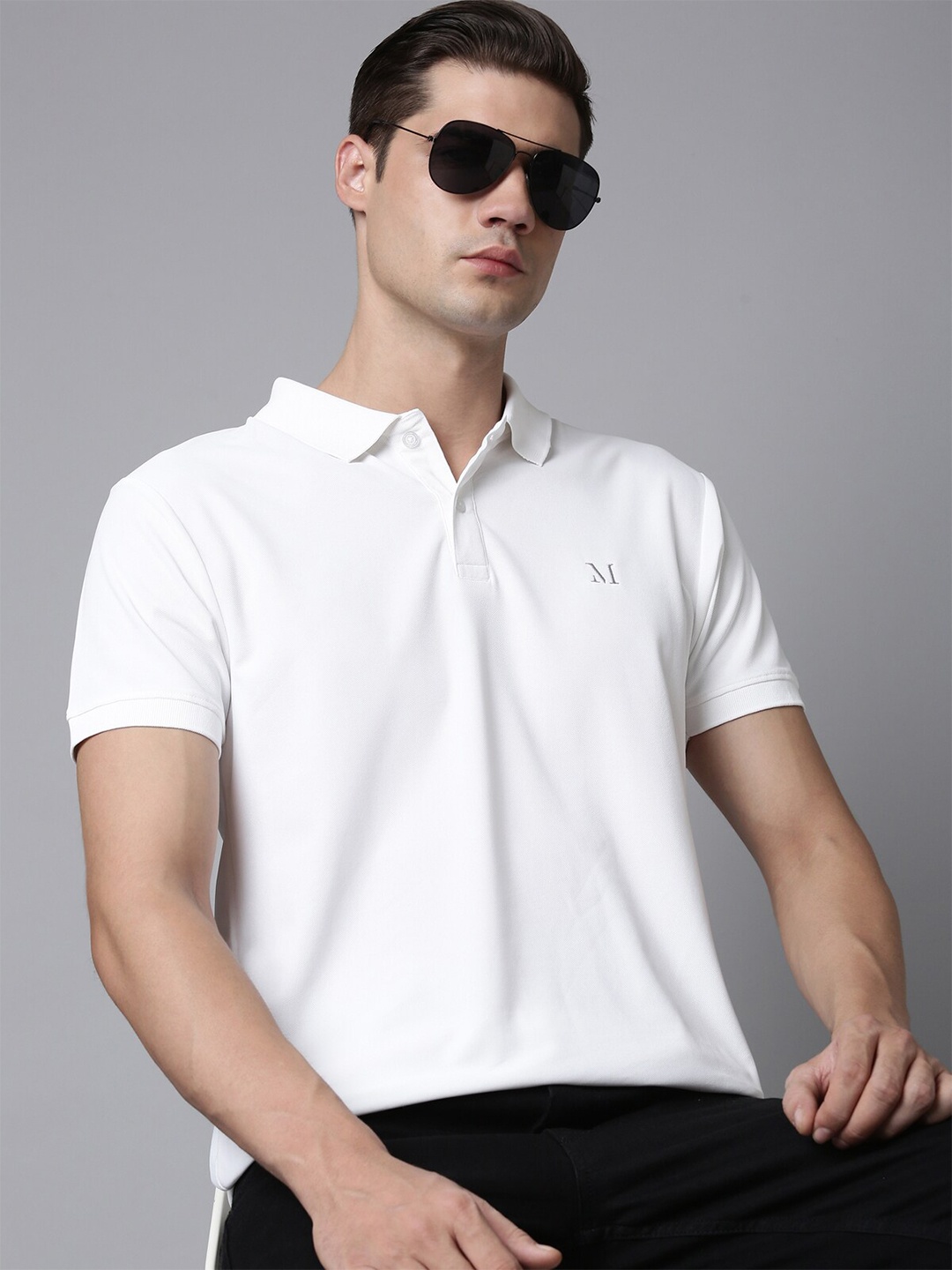 

MAXZONE Polo Collar Short Sleeves T-shirt, White