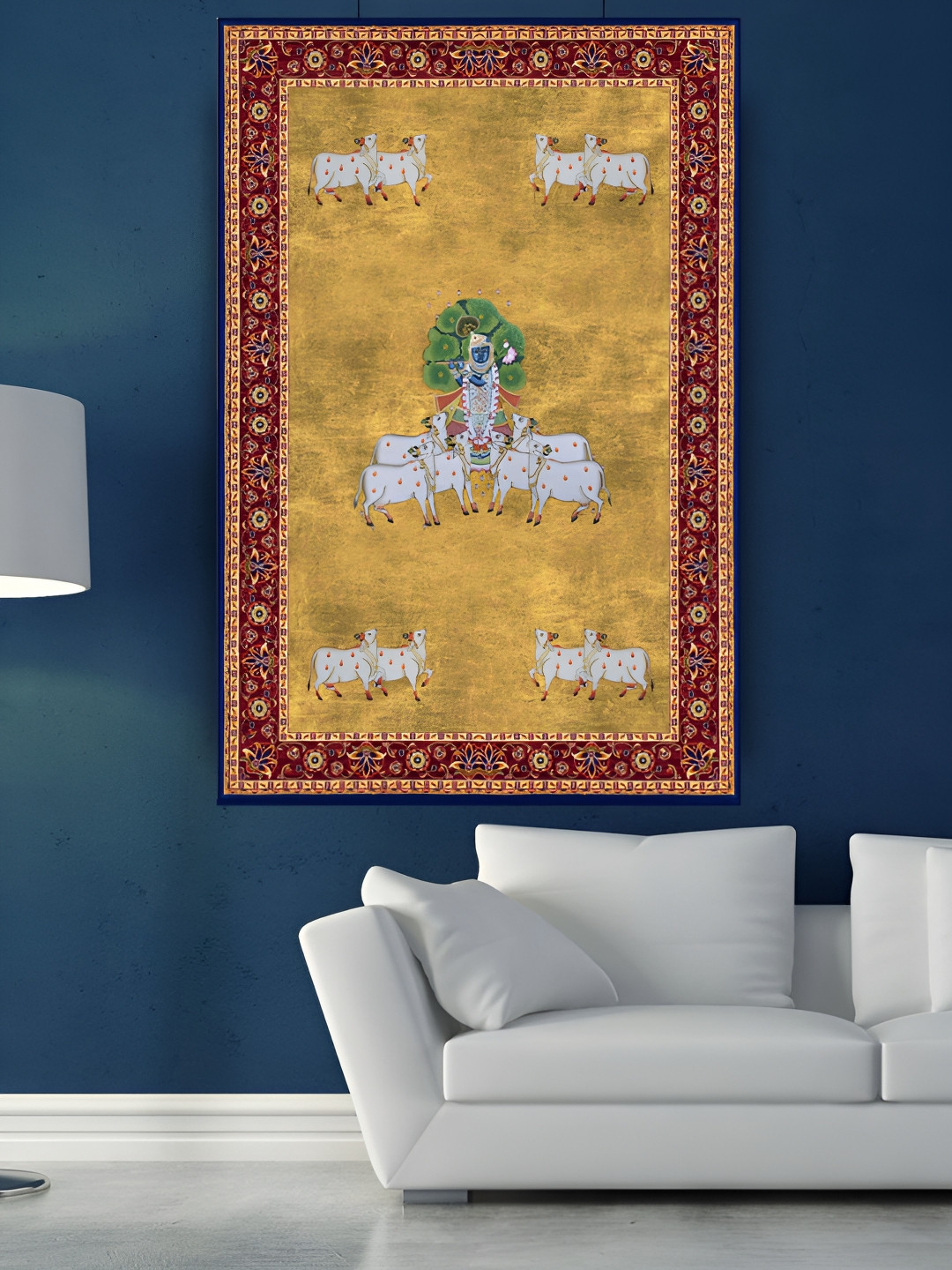 

RAFFINEE Yellow & White Floral and Botanical Canvas Painting Wall Art