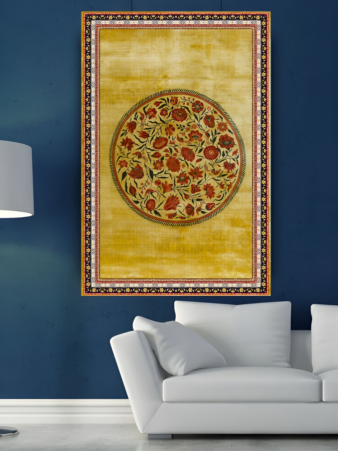 

RAFFINEE Orange & Red Canvas Floral and Botanical Painting Wall Art