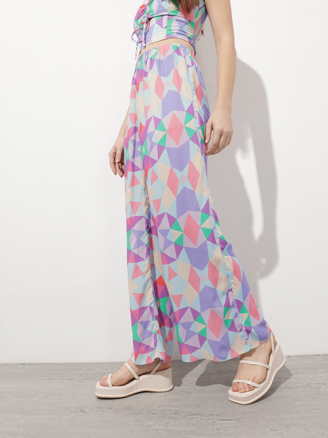 

DressBerry Women Rainbow Rave Printed Trouser, Multi