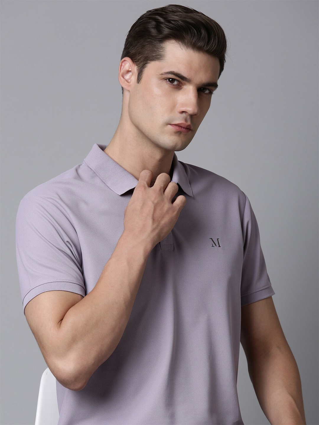 

MAXZONE Polo Collar Short Sleeves T-shirt, Lavender