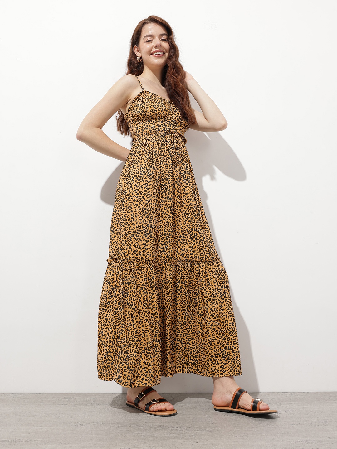 

DressBerry Concrete Jungle Camo A-Line Maxi Dress, Brown