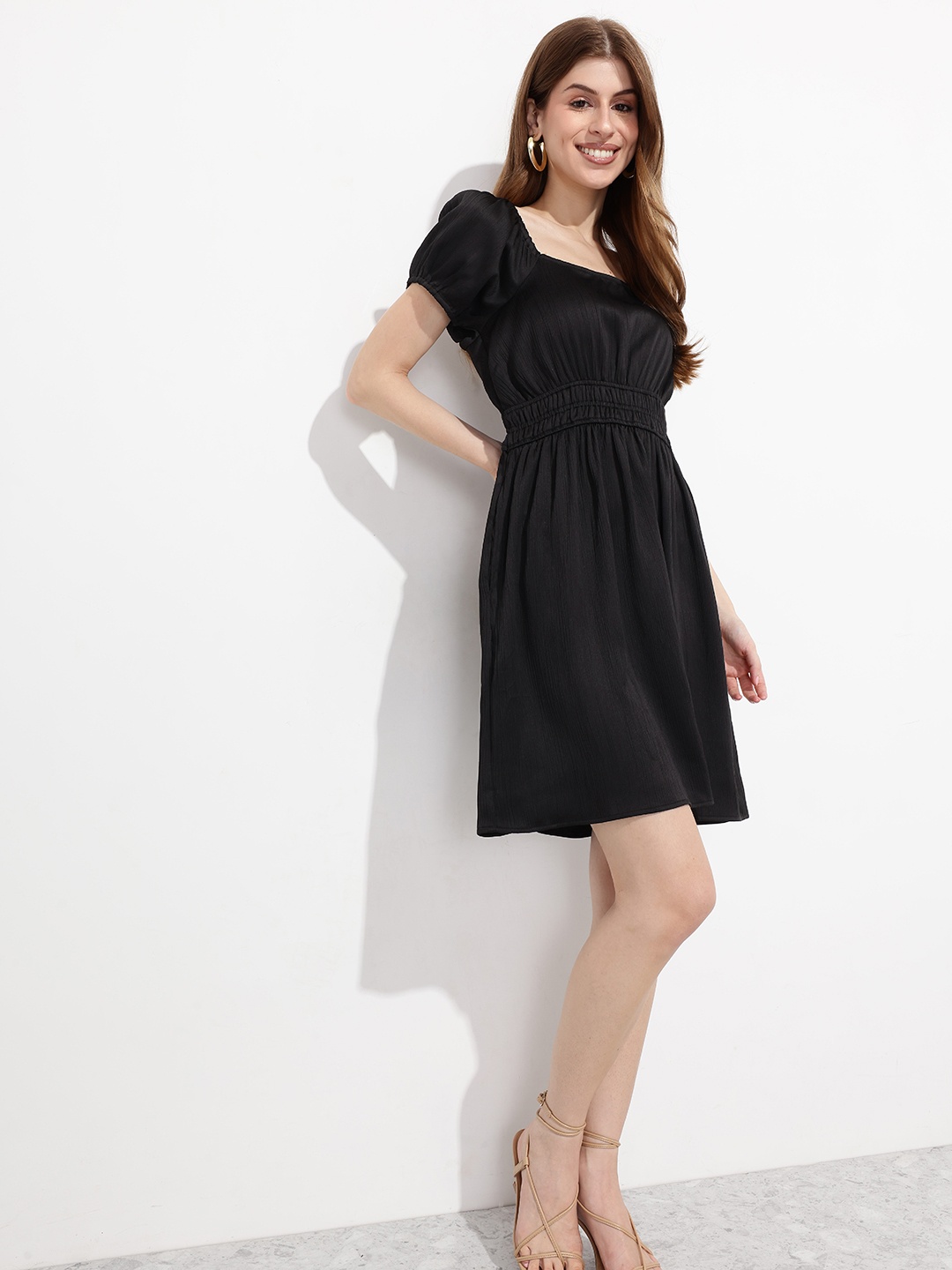 

DressBerry Monochrome Muse A-Line Dress, Black