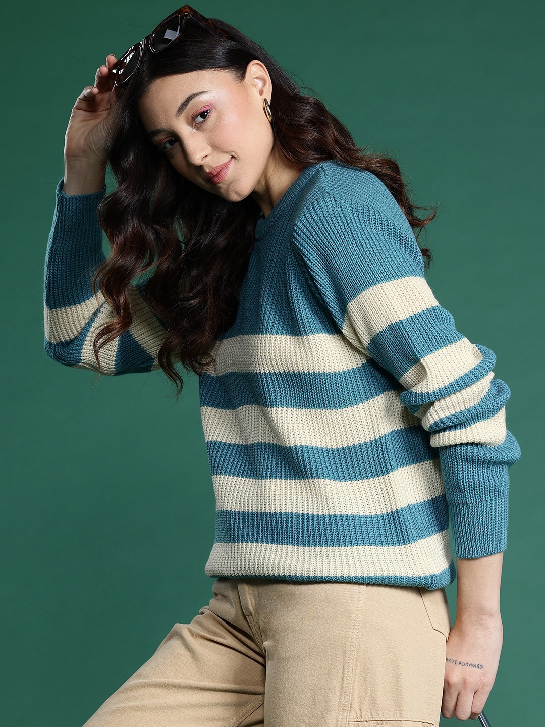 

DressBerry Knitted Striped Pullover, Blue