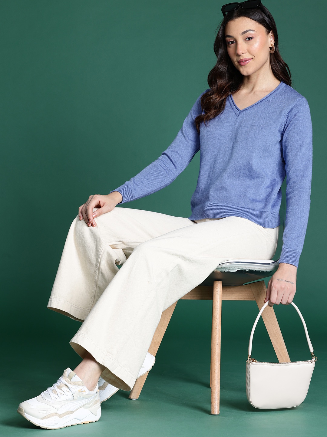 

DressBerry Women V-Neck Pullover, Blue