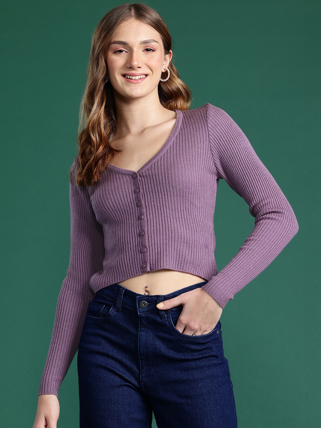 

DressBerry V-Neck Cardigan, Mauve