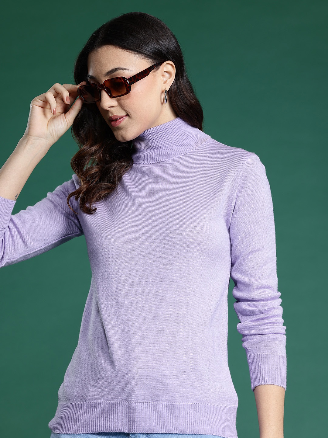 

DressBerry Turtle-Neck Pullover, Lavender