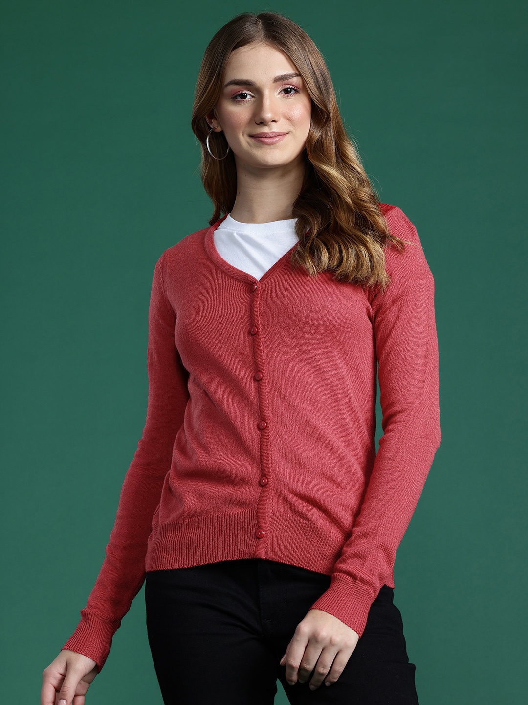 

DressBerry Pure Acrylic Cardigan, Red