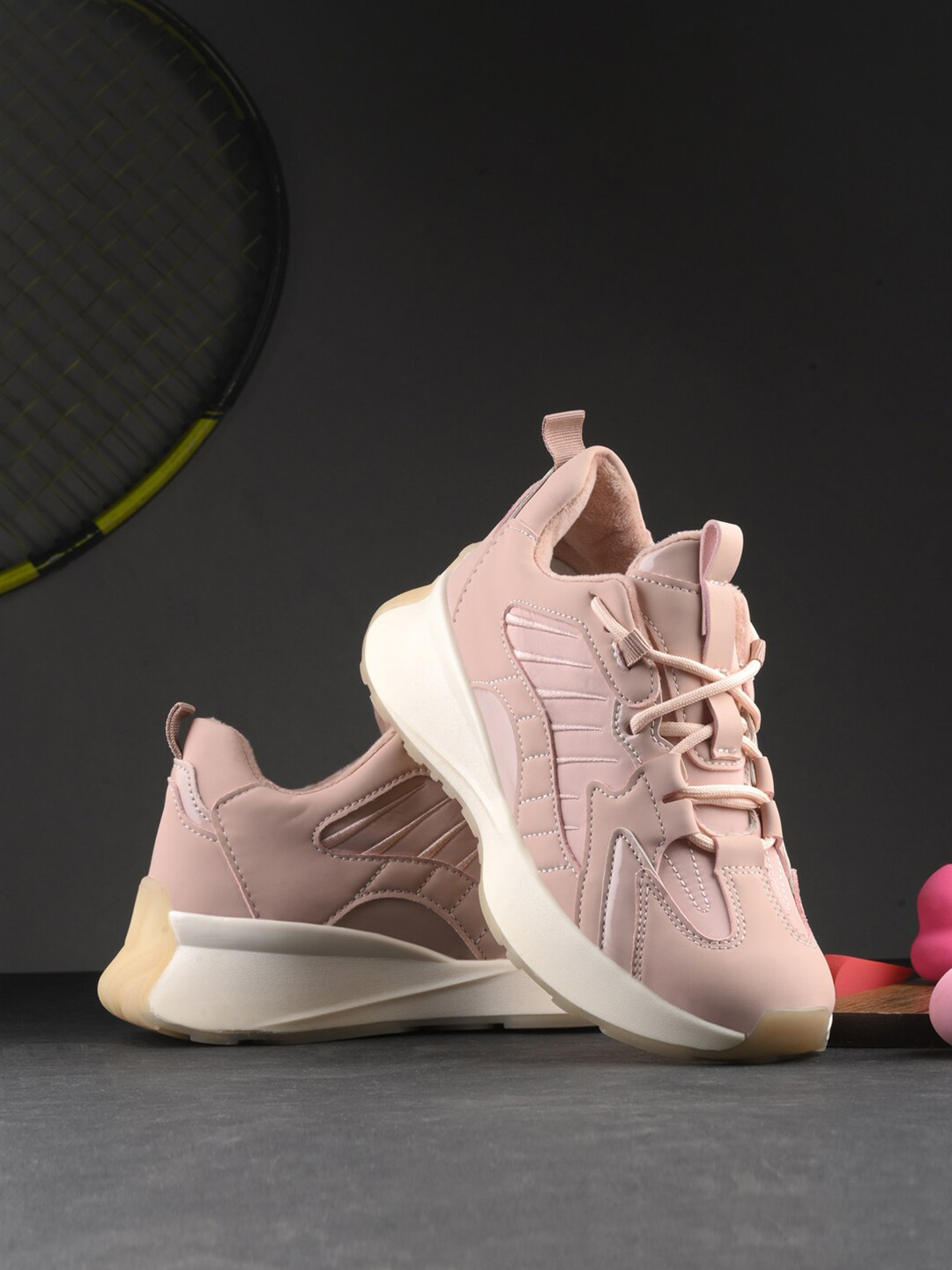 

The Roadster Lifestyle Co Women Lace-Ups Running Sports Shoes, Peach