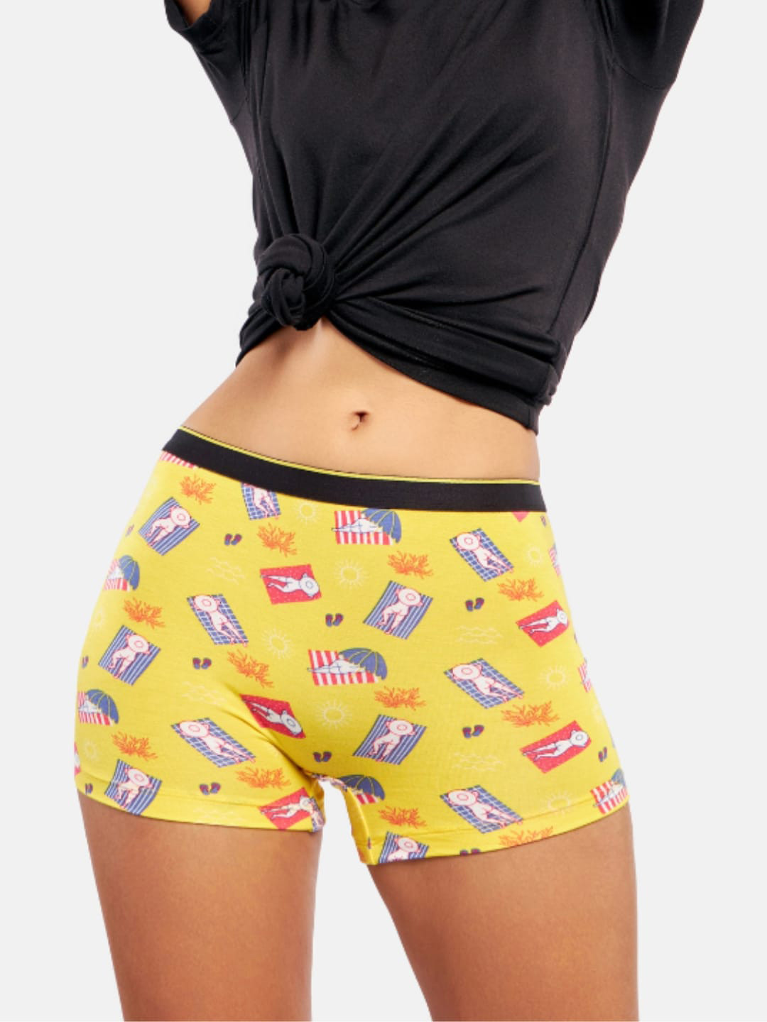 

bummer Conversational Printed Modal Boy Shorts Briefs, Yellow