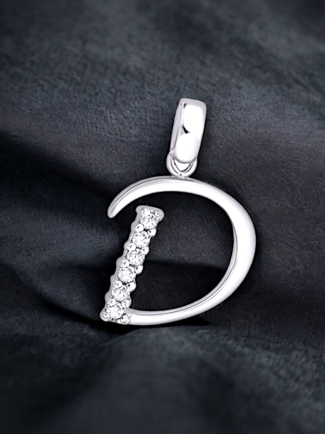 

Taraash 925 Sterling Silver Cubic Zirconia Studded D Initial Pendant