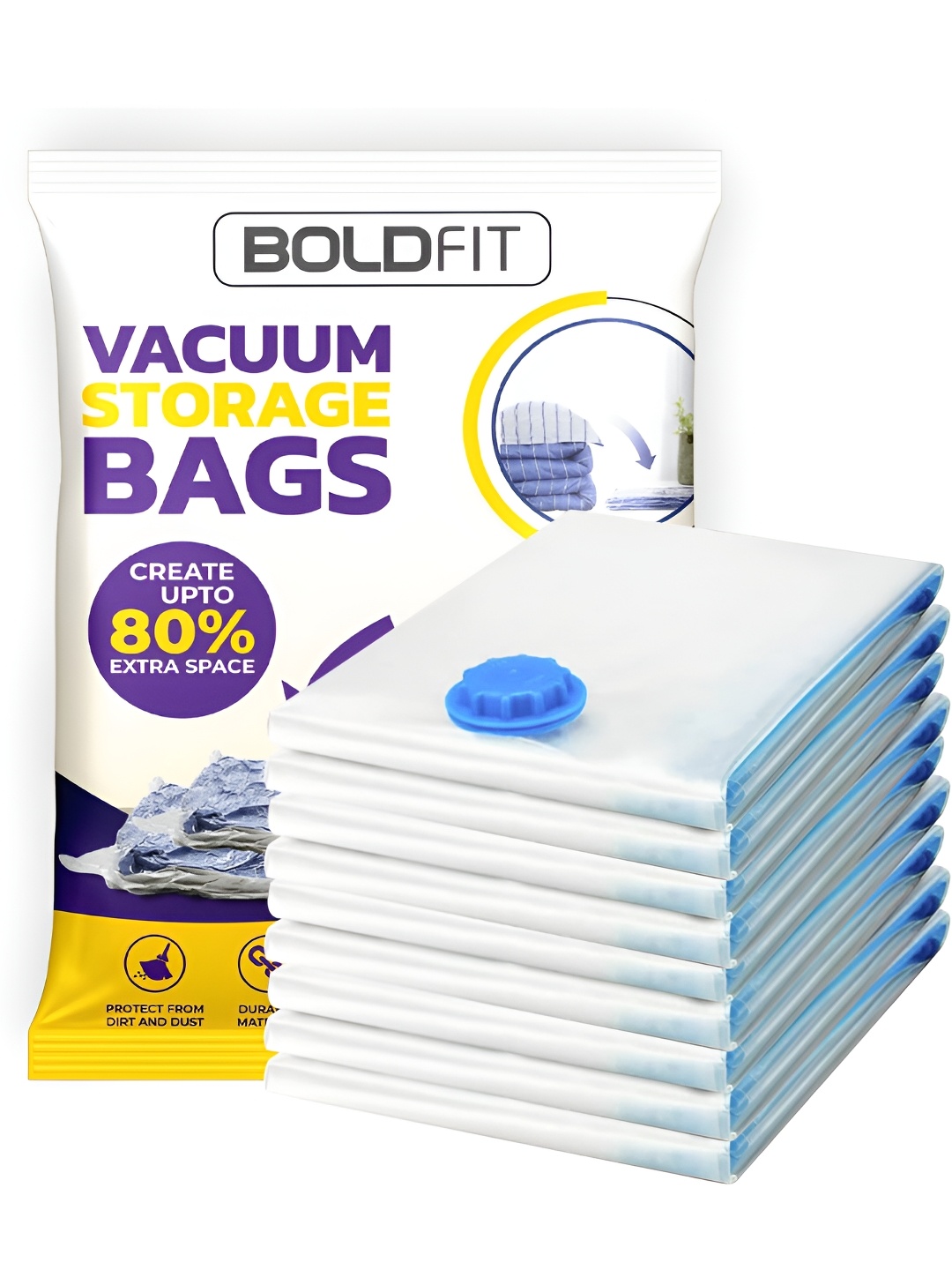 

BOLDFIT Transparent 6 Pieces Regular Vacuum Bag Organisers