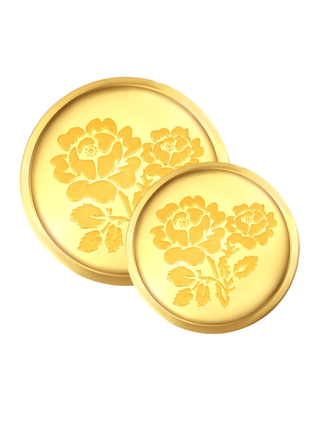 

BHIMA 24K 999 Purity Flower Coin Combo 2g+1g, Gold