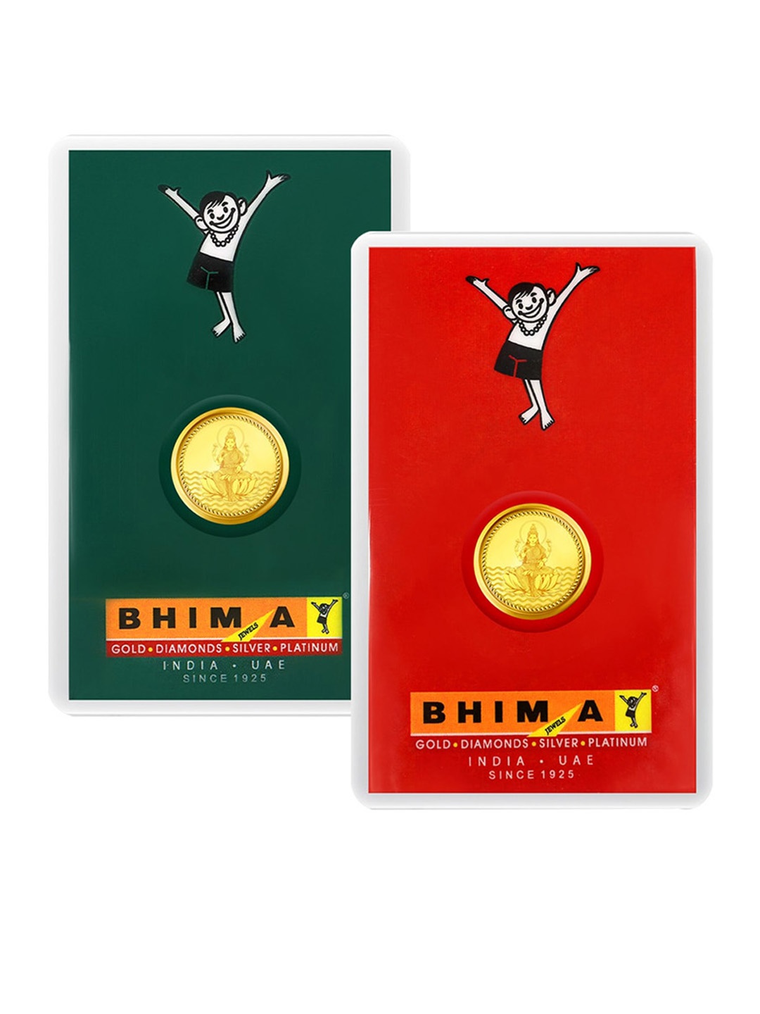 

BHIMA 24K 999 Purity Lakshmi Coin Combo 2g+1g, Gold