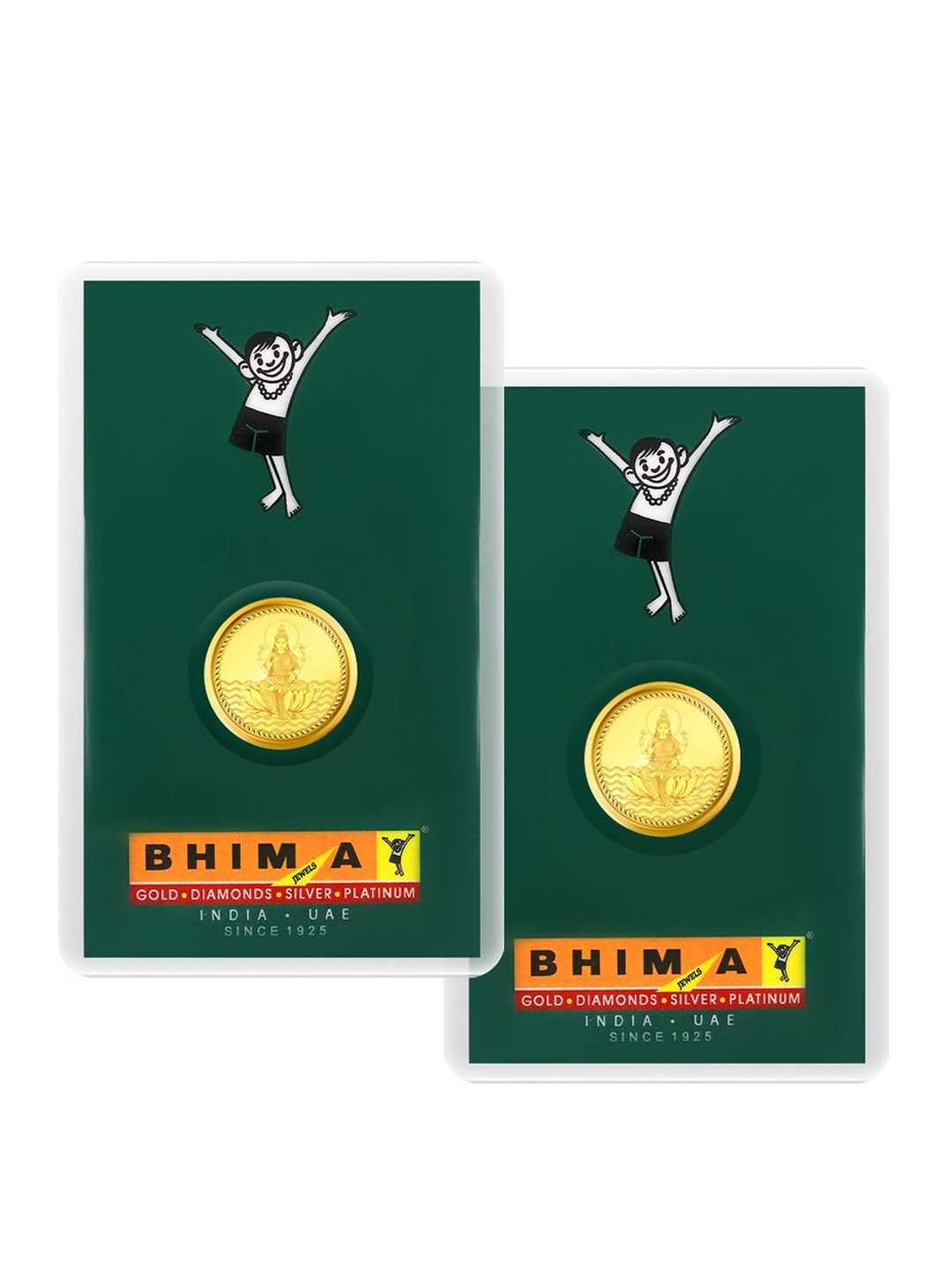 

BHIMA 24K 999 Purity Lakshmi Coin Combo 2g+2g, Gold