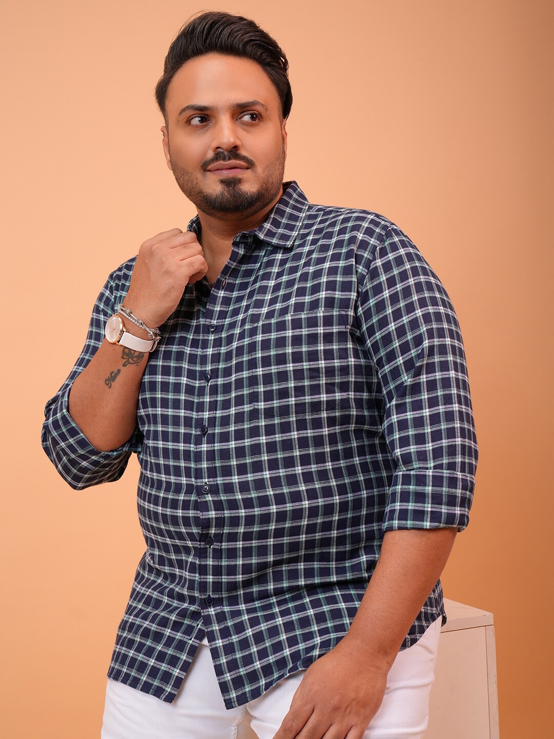 

Highlander Men Relaxed Fit Plus size shirt, Navy blue