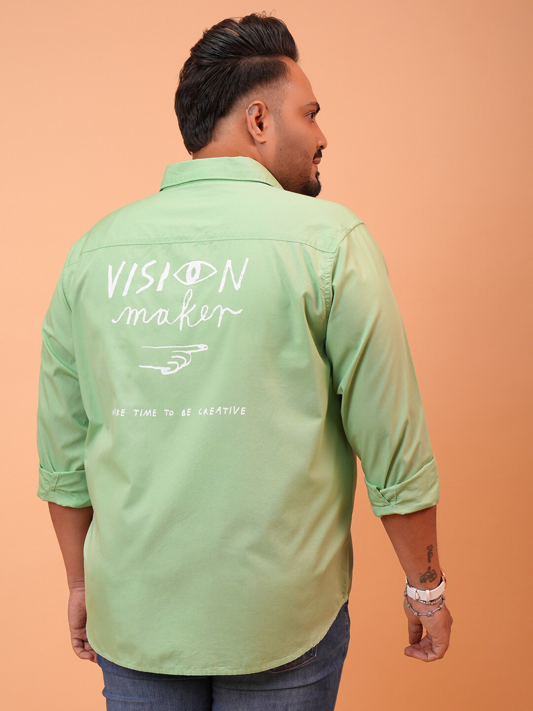 

HIGHLANDER Men Regular Fit Plus Size Shirt, Green