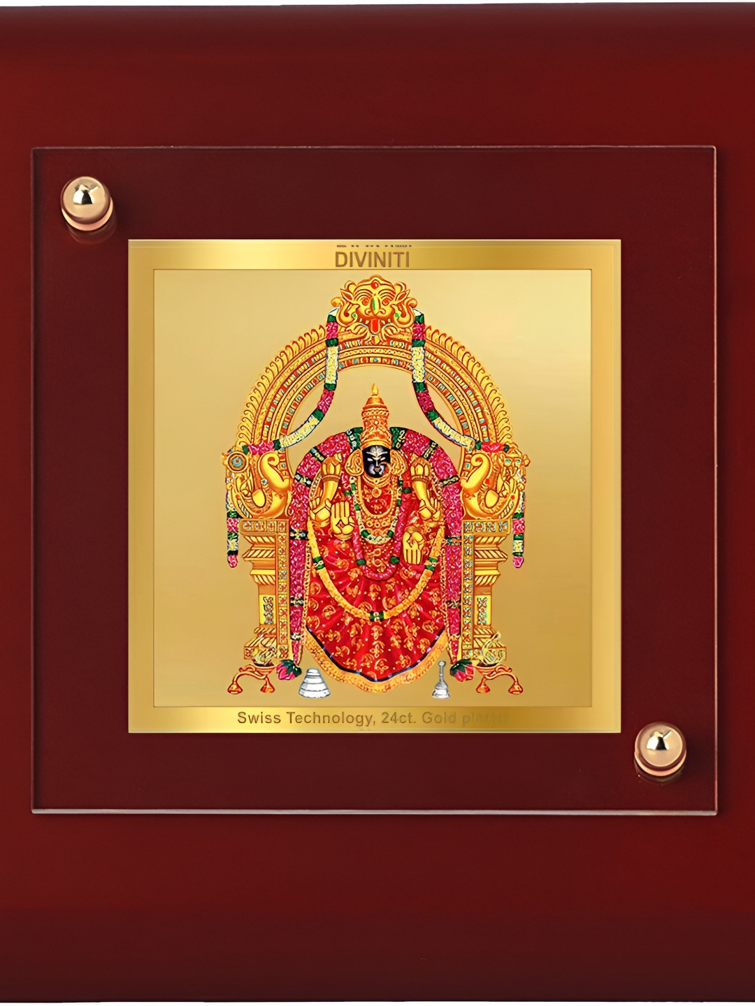 

DIVINITI Maroon Wooden Padmavati Gold Plated Table Photo Frames