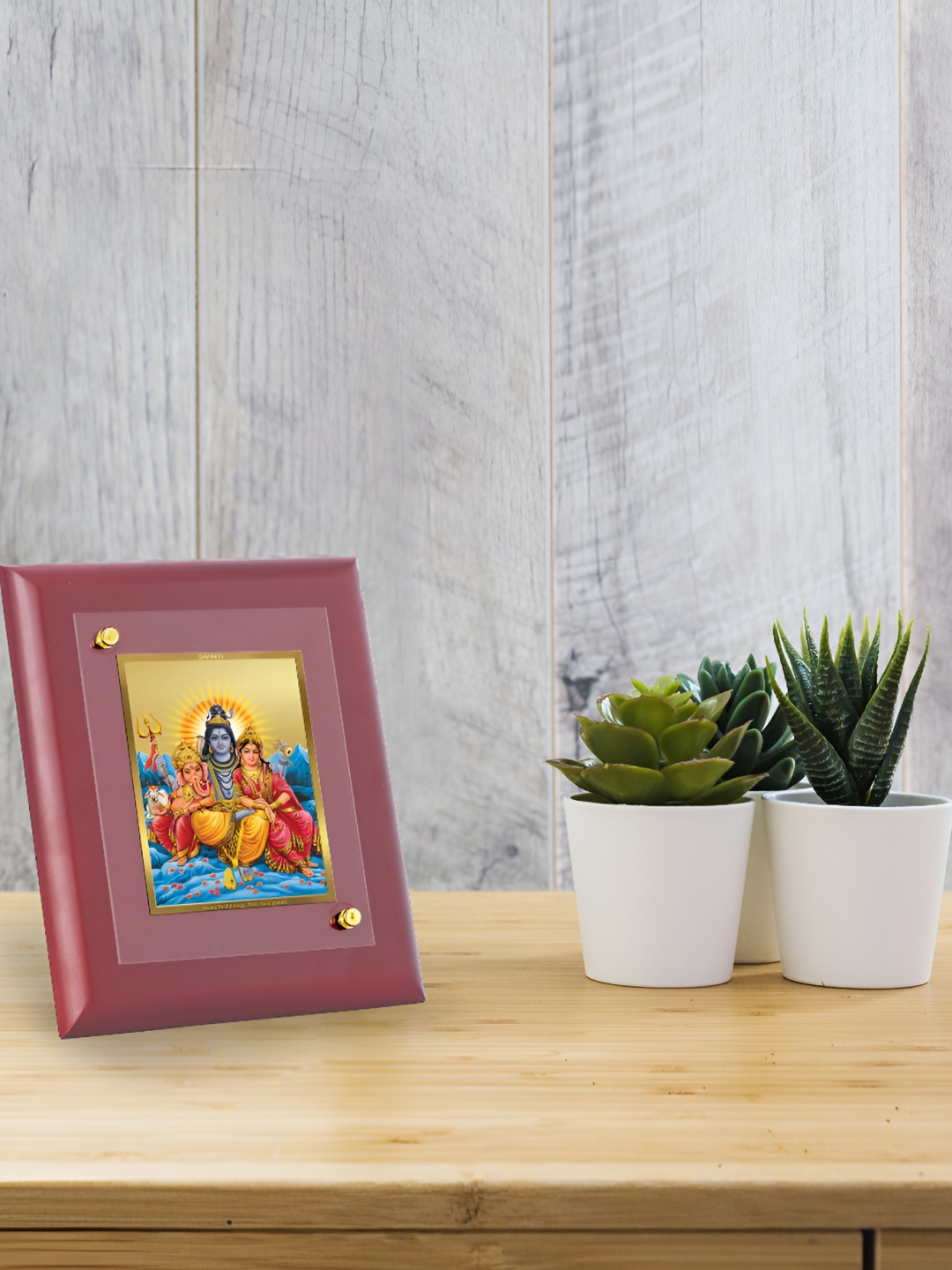 

DIVINITI Brown & Gold-Toned Wooden Wall Photo Frame