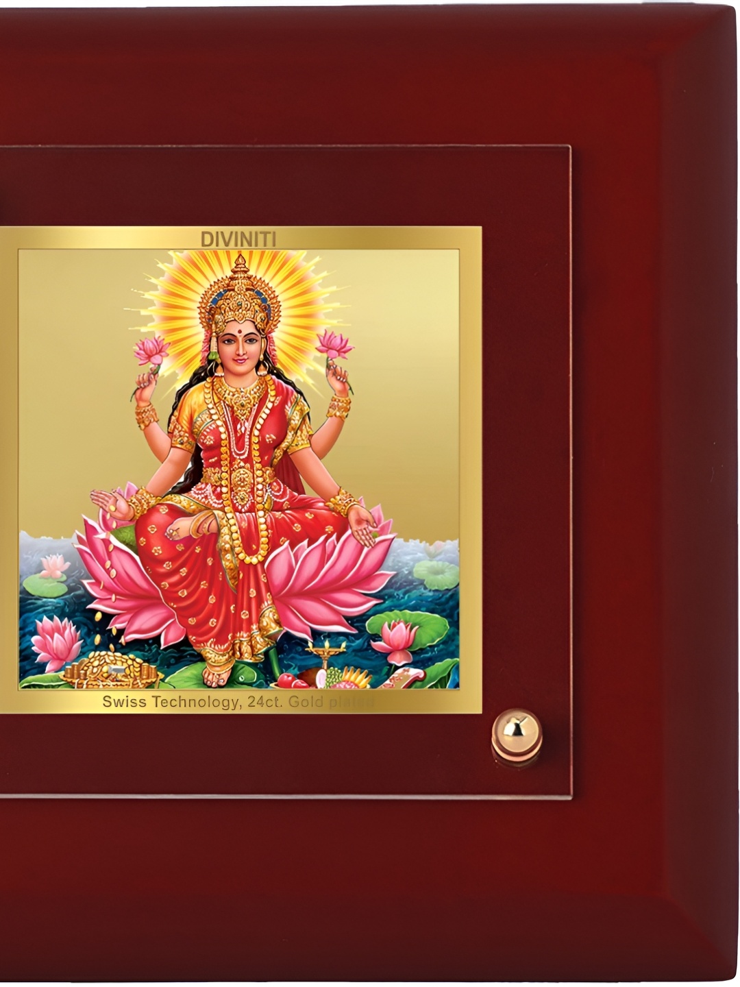 

DIVINITI Gold-Toned & Maroon Glass Wall Photo Frame