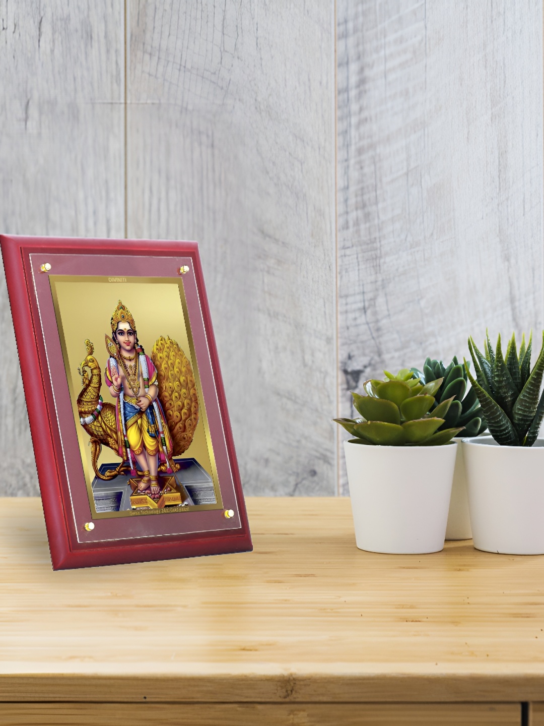 

DIVINITI Brown & Gold Toned Religious 4K Gold Plated Woodwn Wall Photo Frame