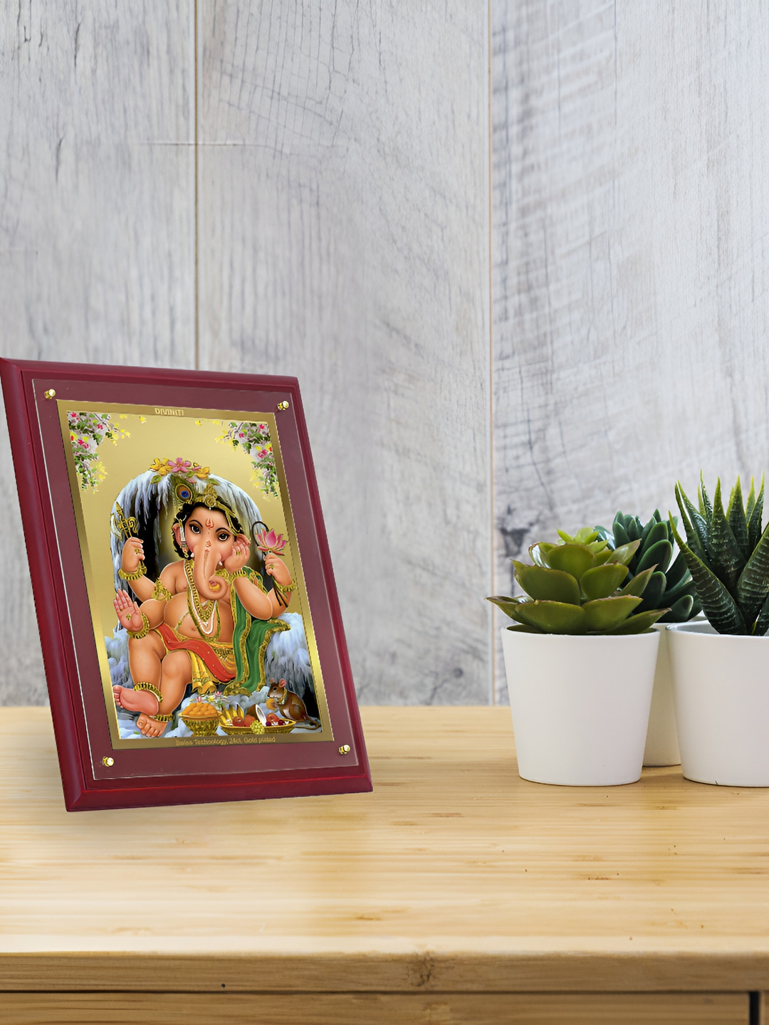 

DIVINITI Brown Religious Wooden Table Photo Frame