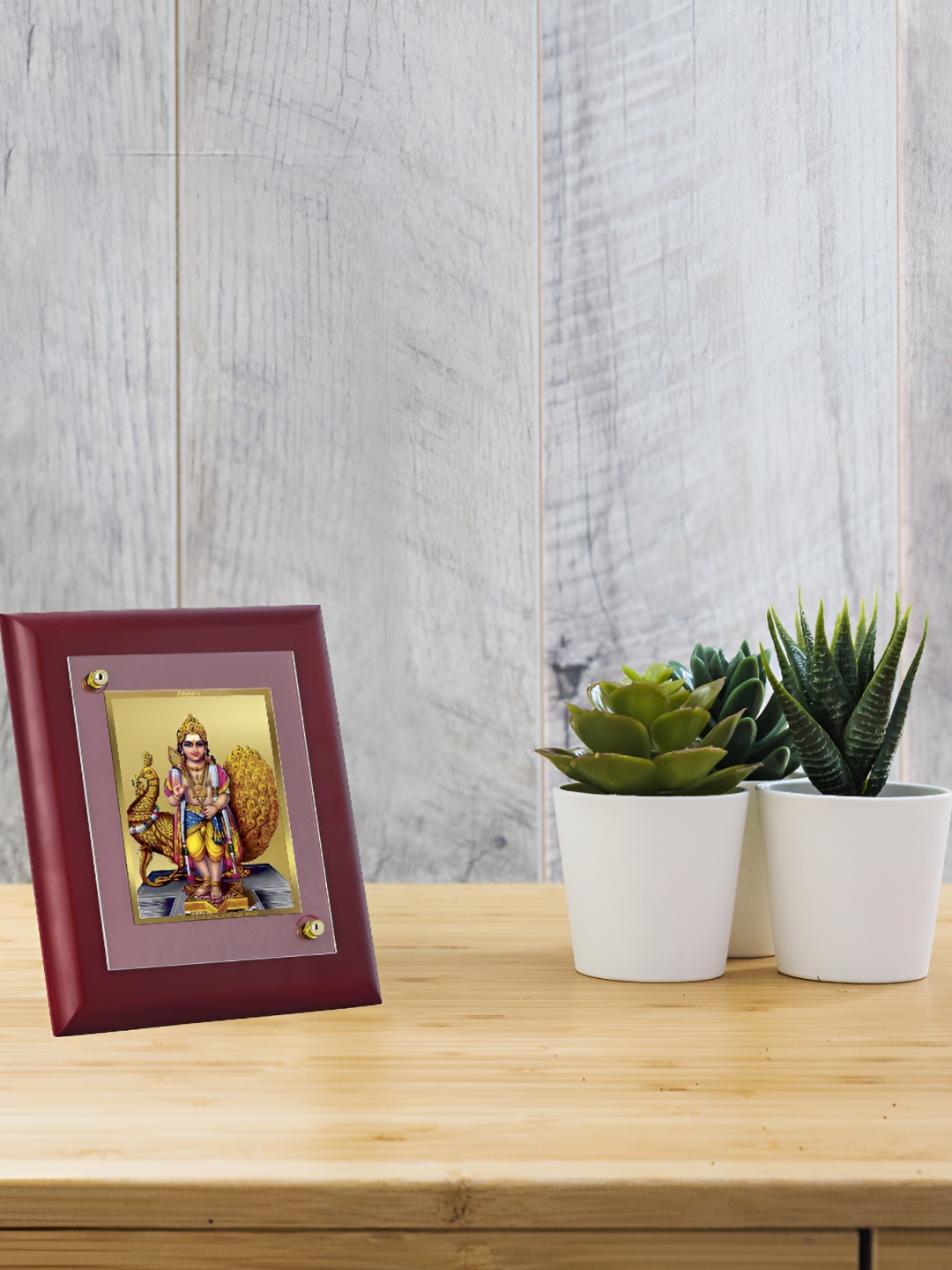 

DIVINITI Brown & Gold-Toned Wooden Religious Wall Photo Frames