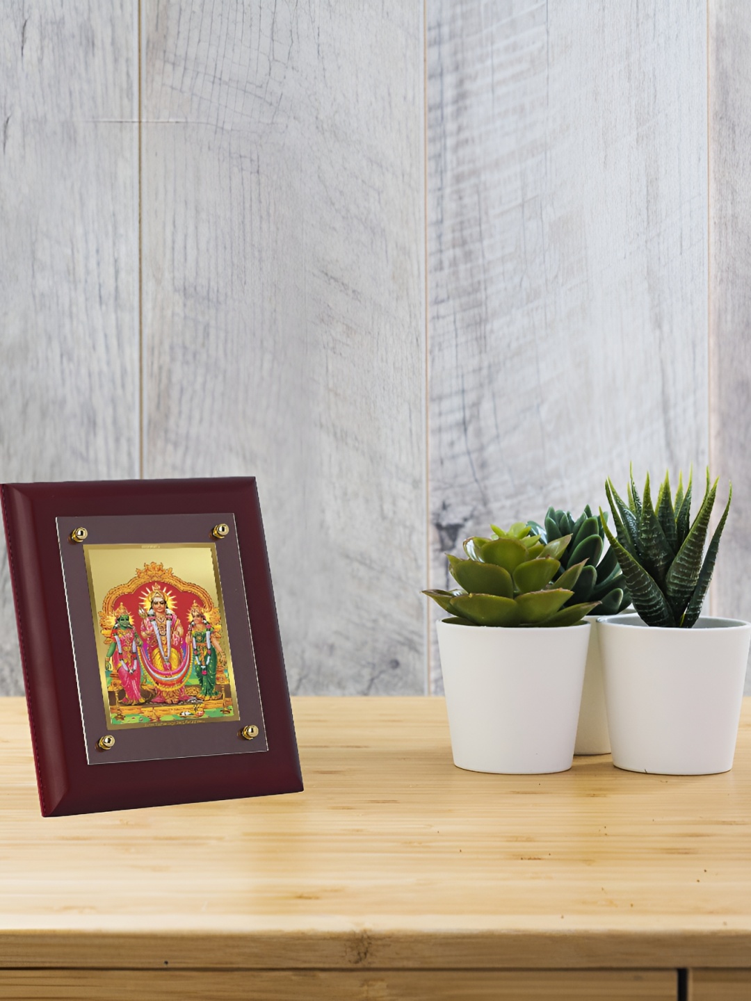 

DIVINITI Brown & Gold-Toned Wooden Religious Table Photo Frame