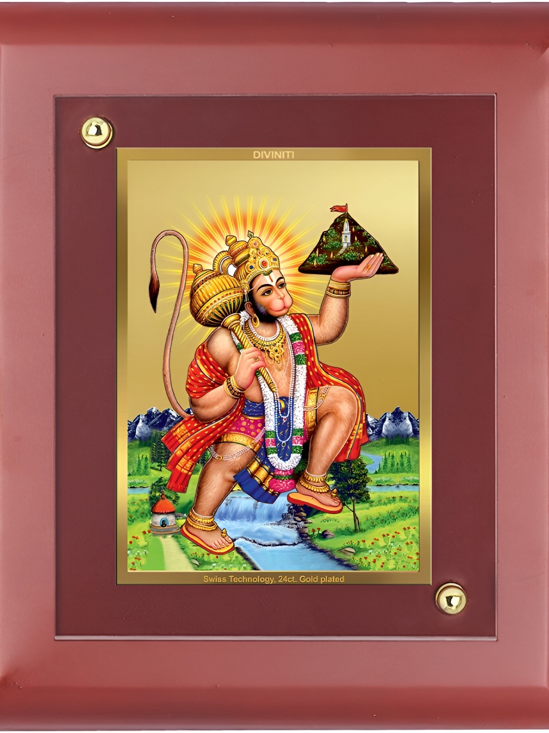 

DIVINITI 24K Gold-Plated Foil Hanuman Religious Framed Wall Art