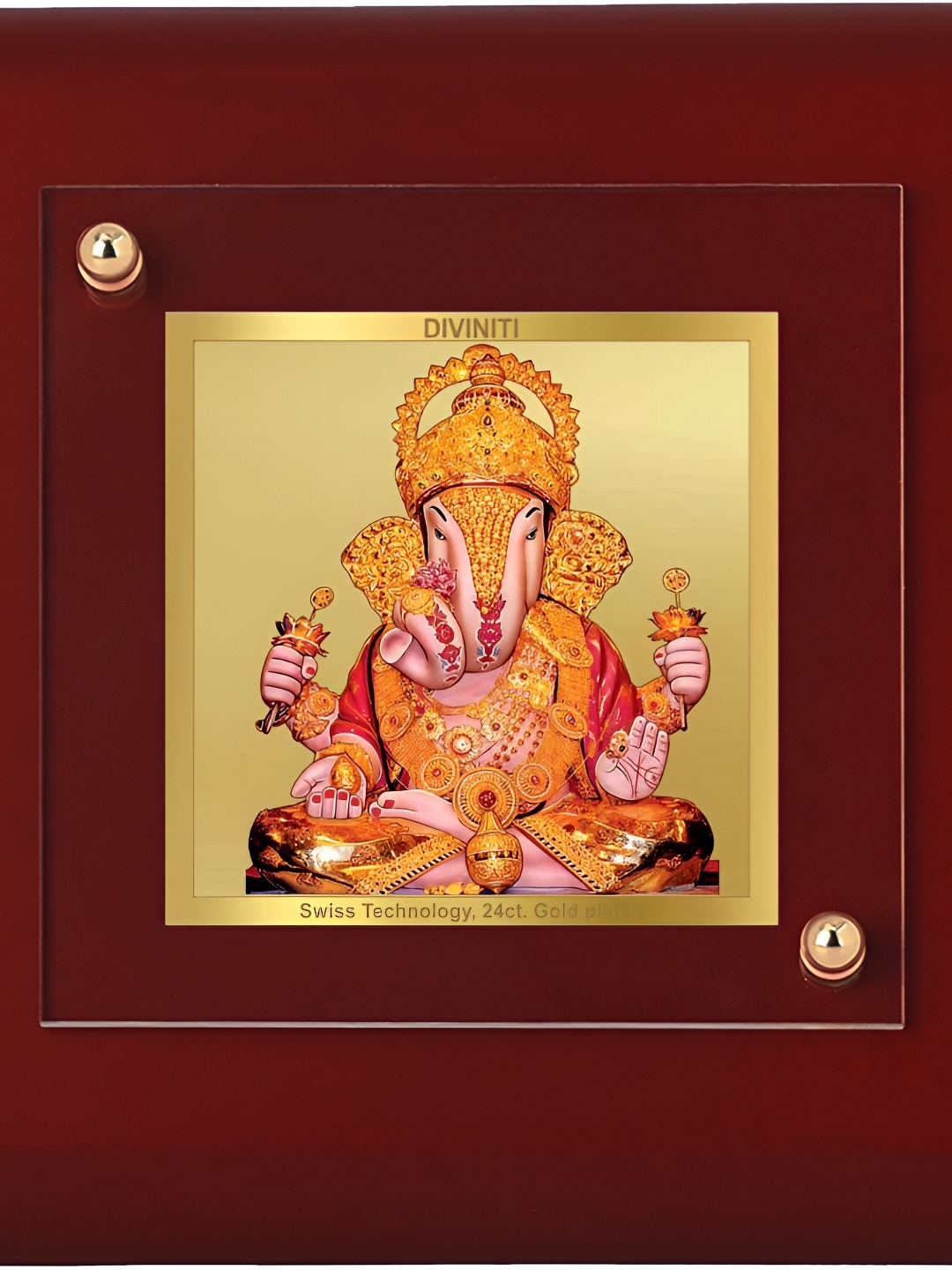 

DIVINITI Gold Toned & Pink 24K Gold-Plated Foil Religious Framed Wall Art