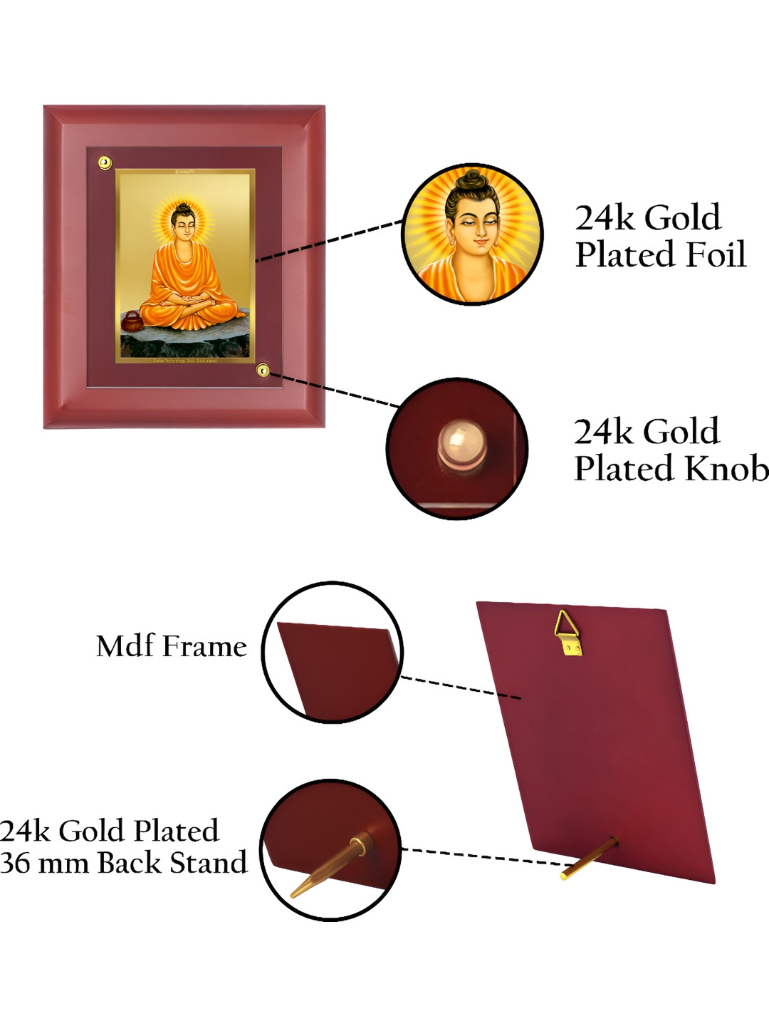

DIVINITI Brown & Gold-Toned Religious Table Photo Frames