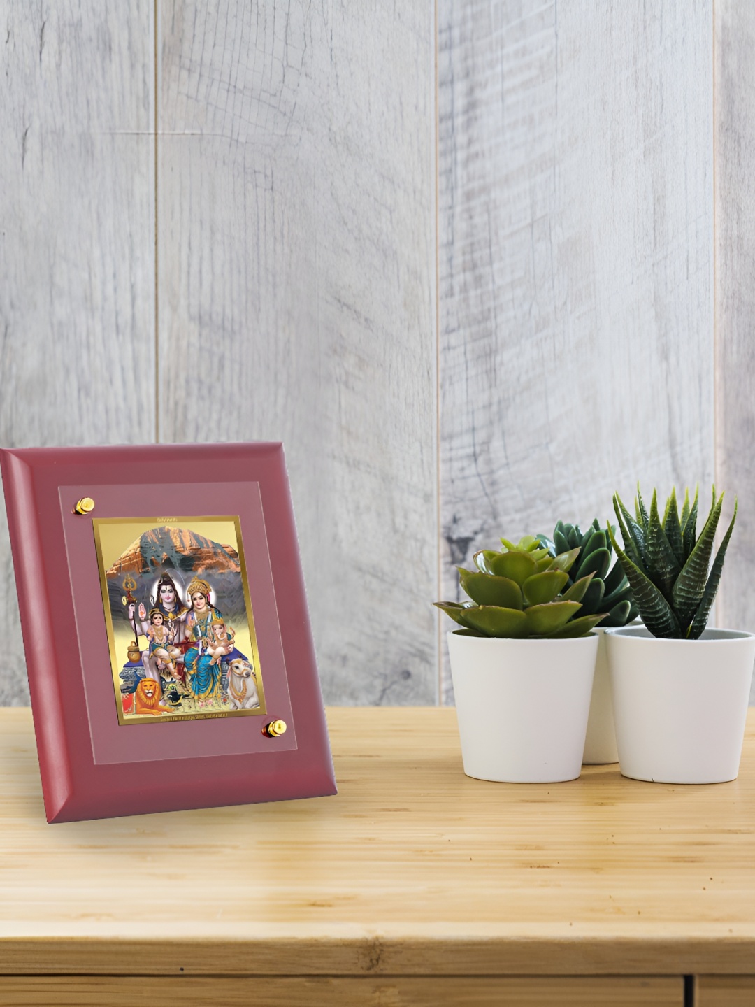 

DIVINITI Brown Wood Table Photo Frames