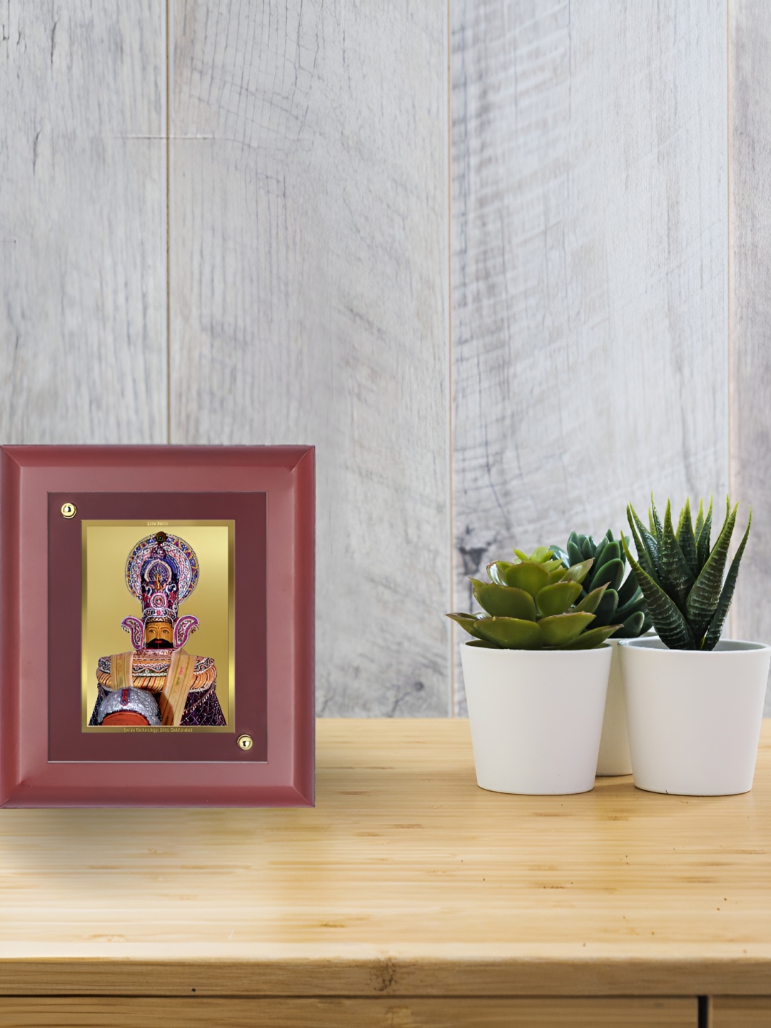 

DIVINITI Maroon 24K Gold Plated Religious Wooden Table Photo Frames