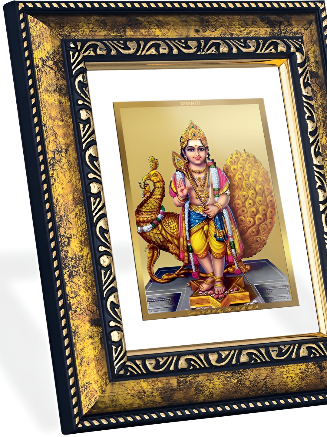 

DIVINITI Gold-Toned & White Glass Table Photo Frame