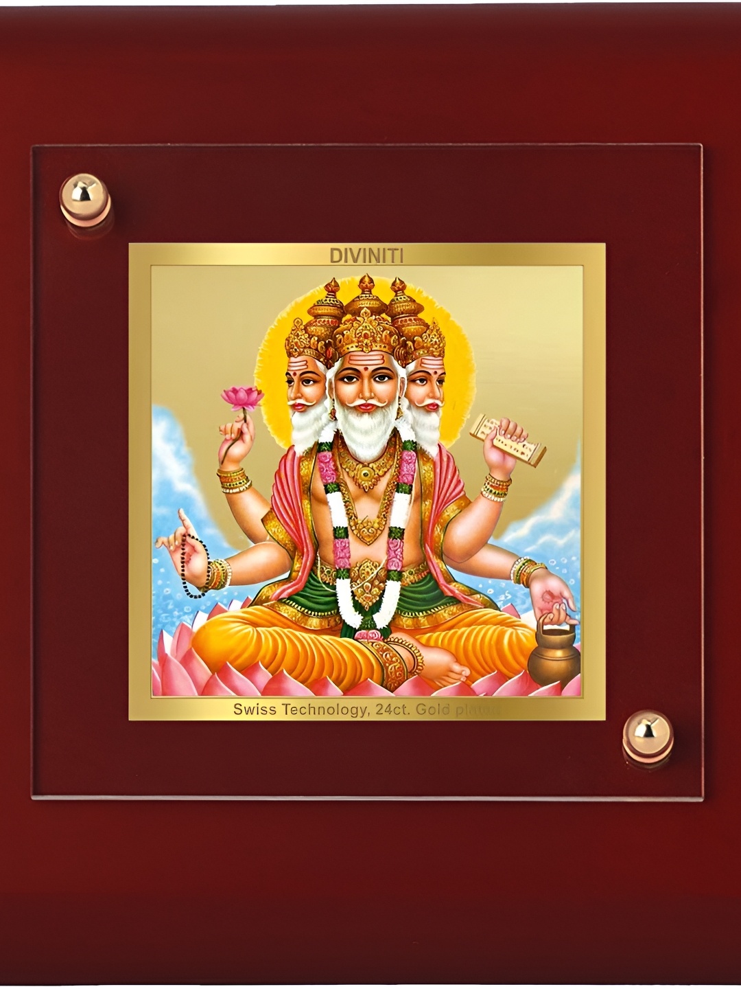 

DIVINITI Red Wooden Table Photo Frames