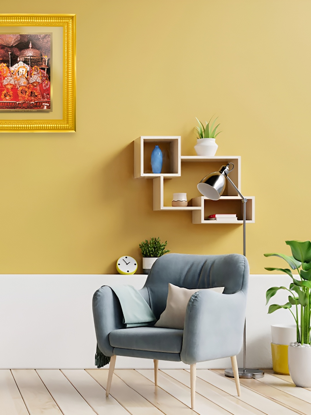 

DIVINITI Gold-Toned Glass Mata Ka Darbar Gold Plated Wall Photo Frames