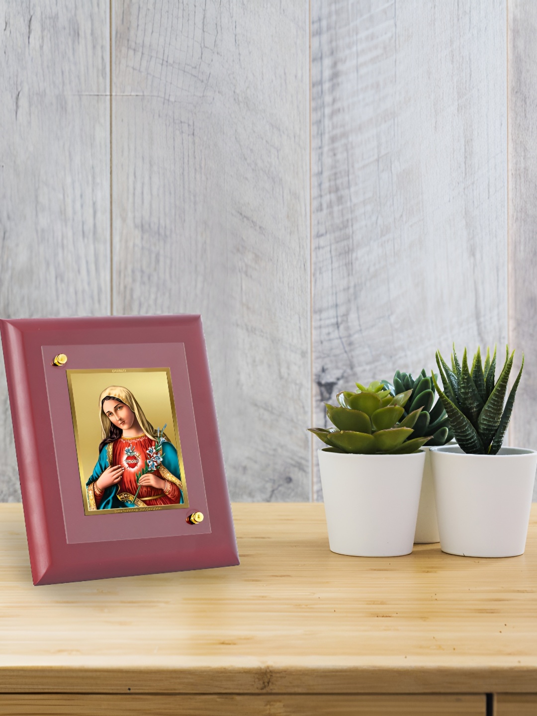 

DIVINITI Brown & Gold-Toned Wooden Wall Photo Frame