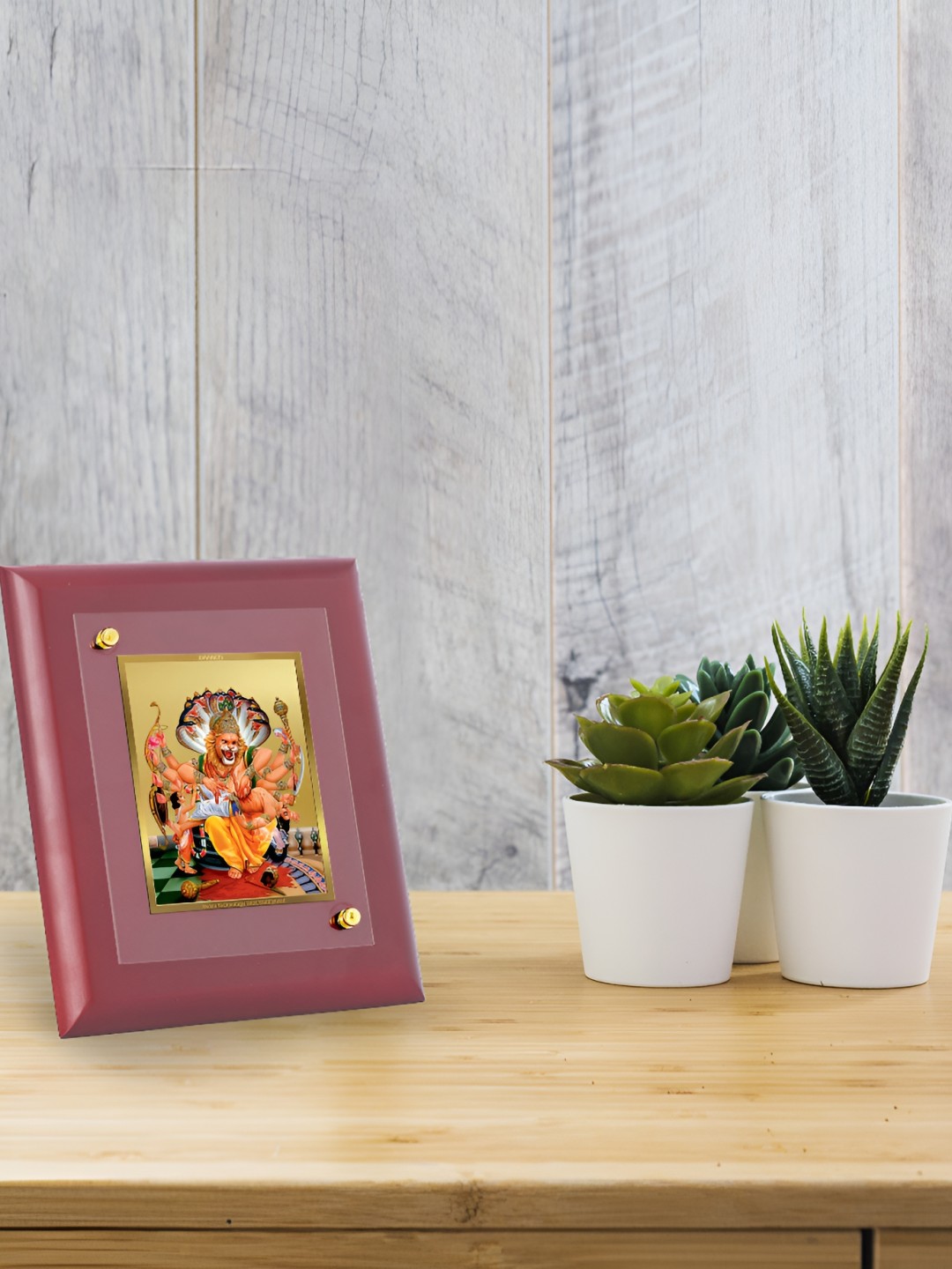 

DIVINITI Brown & Yellow 24K Gold Plated Wooden Table Photo Frames