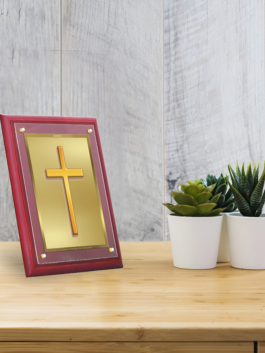

DIVINITI Brown 24K Gold Plated Wooden Table Photo Frames