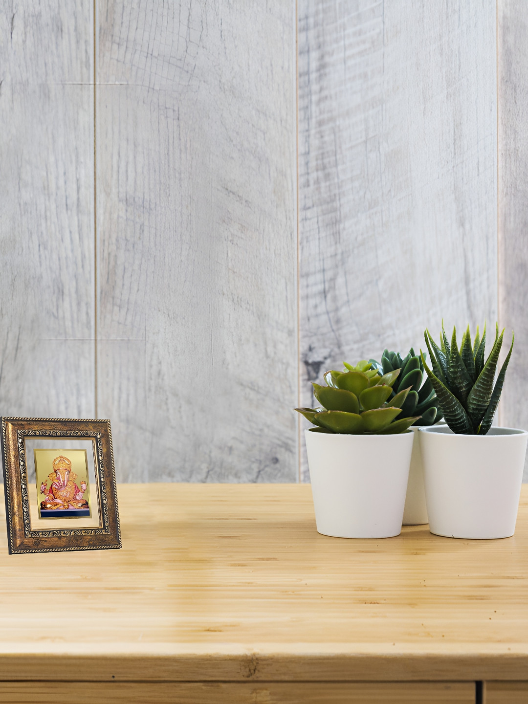 

DIVINITI Gold-Toned & White Religious Glass Table Photo Frame