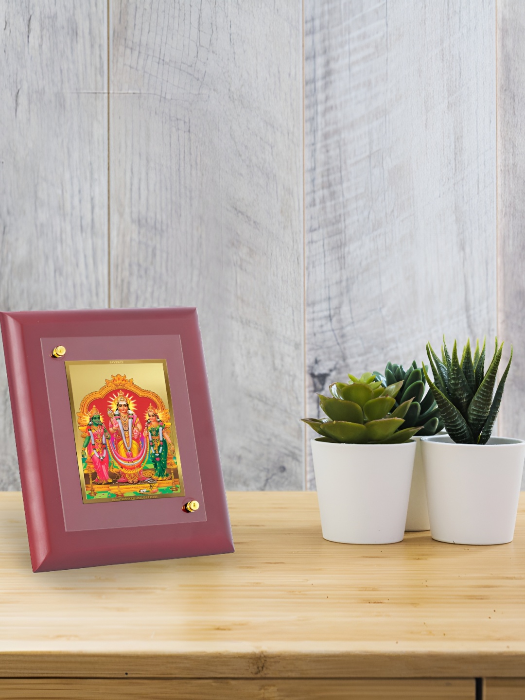 

DIVINITI Brown Gold-Plated Foil Murugan Velli Religious MDF Framed Wall Art