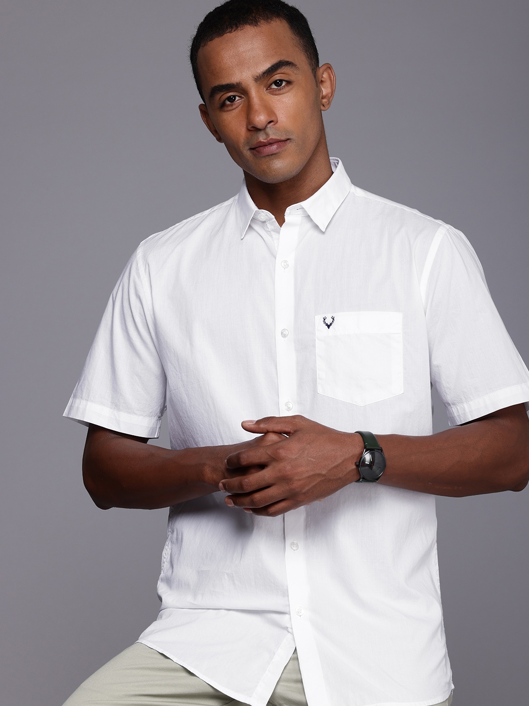 

Allen Solly Sport Fit Opaque Pure Cotton Casual Shirt, White